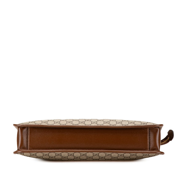 グッチ GGスプリーム ブリーフケース 斜め掛けビジネスバッグ 2WAY 674143 ブラウン PVC レザー メンズ GUCCI 【中古】