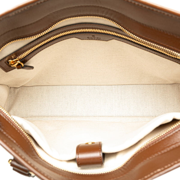 グッチ GGスプリーム ブリーフケース 斜め掛けビジネスバッグ 2WAY 674143 ブラウン PVC レザー メンズ GUCCI 【中古】