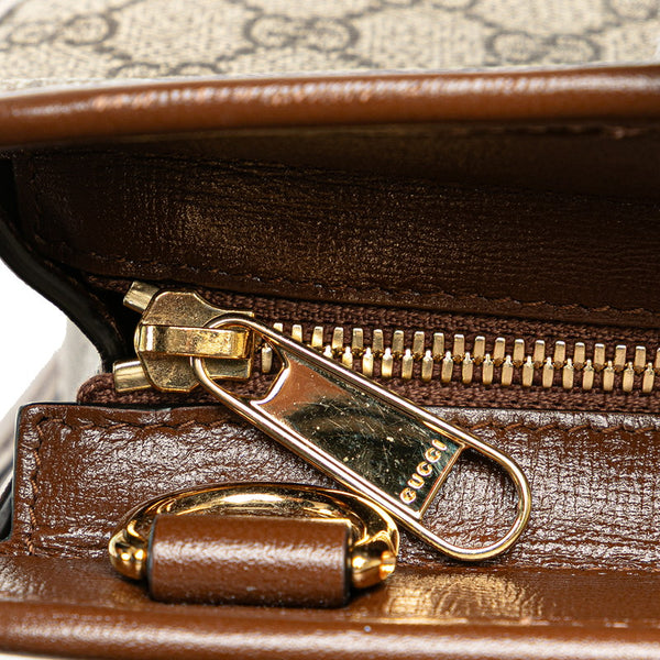 グッチ GGスプリーム ブリーフケース 斜め掛けビジネスバッグ 2WAY 674143 ブラウン PVC レザー メンズ GUCCI 【中古】