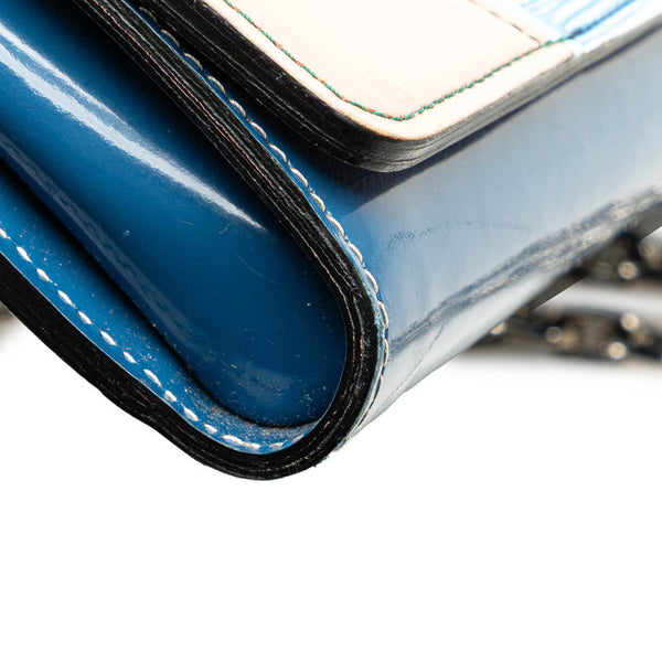 ルイ ヴィトン エピ ポルトフォイユ ツイスト チェーン ショルダーウォレット M56237 アクアパターン ブルー マルチカラー レザー レディース LOUIS VUITTON 【中古】