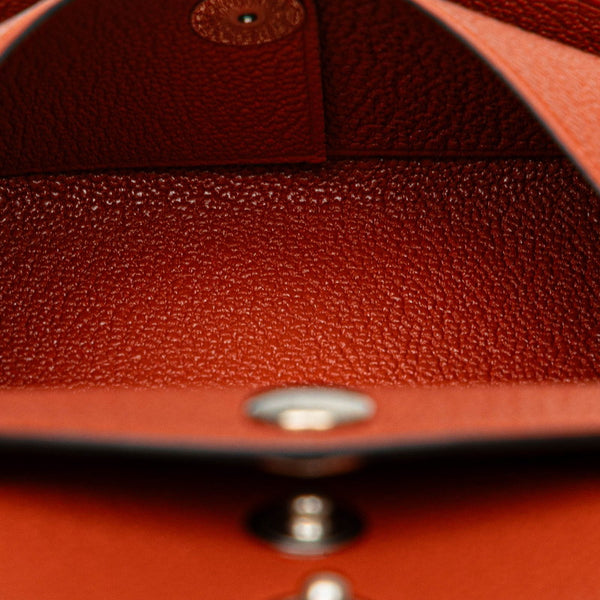 エルメス カルヴィ デュオ コインケース カードケース ブラウン シェーブル レディース HERMES 【中古】