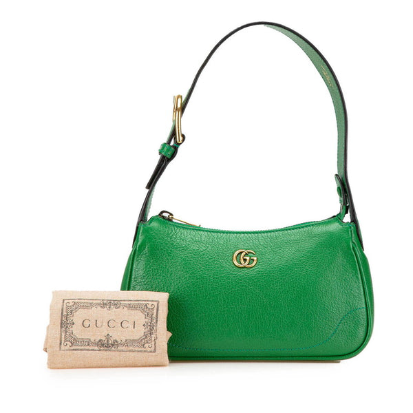 グッチ GGマーモント アフロディーテ ミニショルダーバッグ 739076 グリーン レザー レディース GUCCI 【中古】