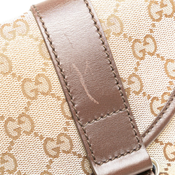 グッチ GGキャンバス ウエストバッグ ボディバッグ 145851 ベージュ ブラウン キャンバス レザー レディース GUCCI 【中古】