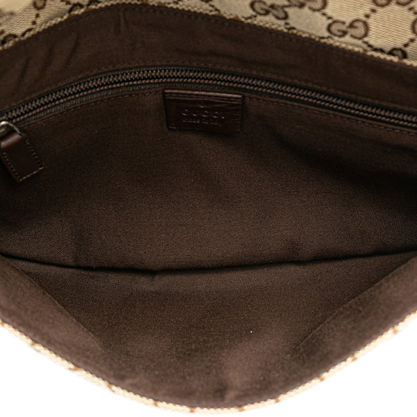 グッチ GGキャンバス ウエストバッグ ボディバッグ 145851 ベージュ ブラウン キャンバス レザー レディース GUCCI 【中古】