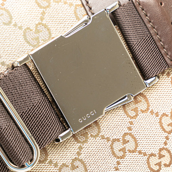 グッチ GGキャンバス ウエストバッグ ボディバッグ 145851 ベージュ ブラウン キャンバス レザー レディース GUCCI 【中古】