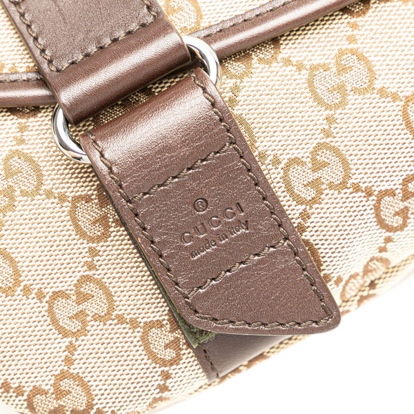 グッチ GGキャンバス ウエストバッグ ボディバッグ 145851 ベージュ ブラウン キャンバス レザー レディース GUCCI 【中古】