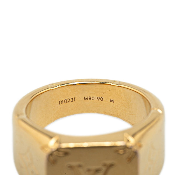 ルイ ヴィトン モノグラム シグネットリング 指輪 #M M80190 ゴールド メッキ メンズ LOUIS VUITTON 【中古】