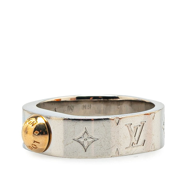 ルイ ヴィトン ナノグラム リング 指輪 #S M00216 シルバー メタル メッキ レディース LOUIS VUITTON 【中古】