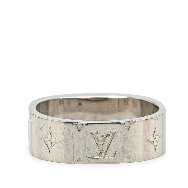 ルイ ヴィトン ナノグラム リング 指輪 #S M00216 シルバー メタル メッキ レディース LOUIS VUITTON 【中古】