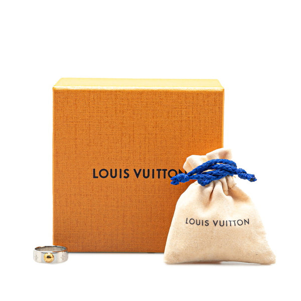 ルイ ヴィトン ナノグラム リング 指輪 #S M00216 シルバー メタル メッキ レディース LOUIS VUITTON 【中古】
