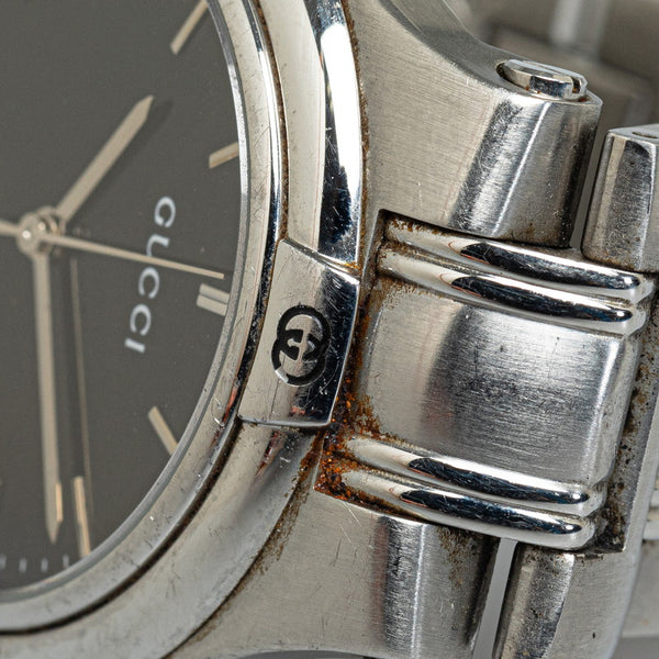 グッチ 腕時計 9040M クオーツ ブラック文字盤 ステンレススチール メンズ GUCCI 【中古】