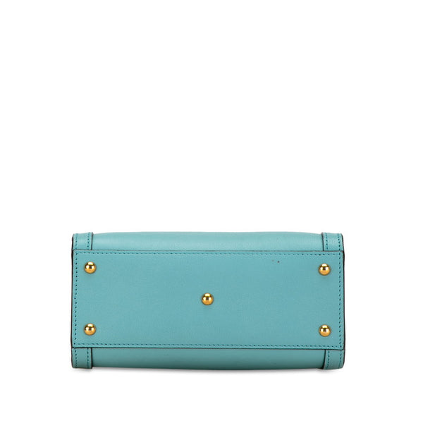 グッチ バンブー ダイアナ ミニ ハンドバッグ ショルダーバッグ 2WAY 655661 ライトブルー レザー レディース GUCCI 【中古】