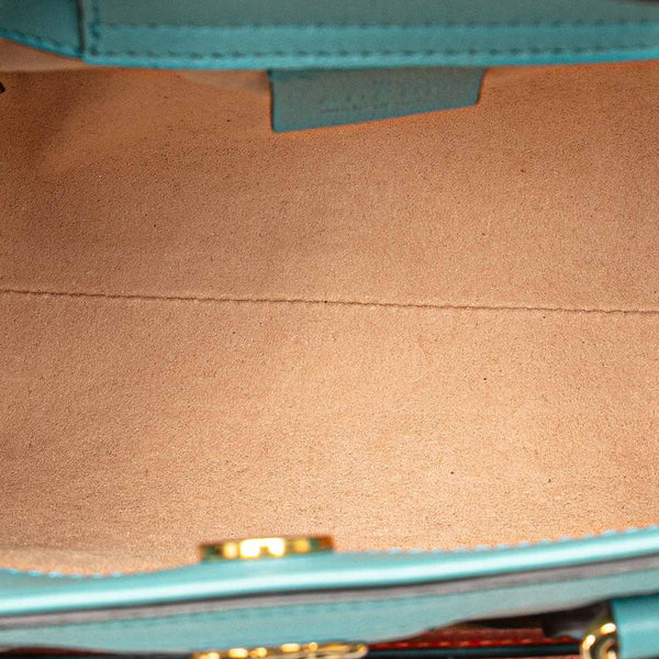 グッチ バンブー ダイアナ ミニ ハンドバッグ ショルダーバッグ 2WAY 655661 ライトブルー レザー レディース GUCCI 【中古】