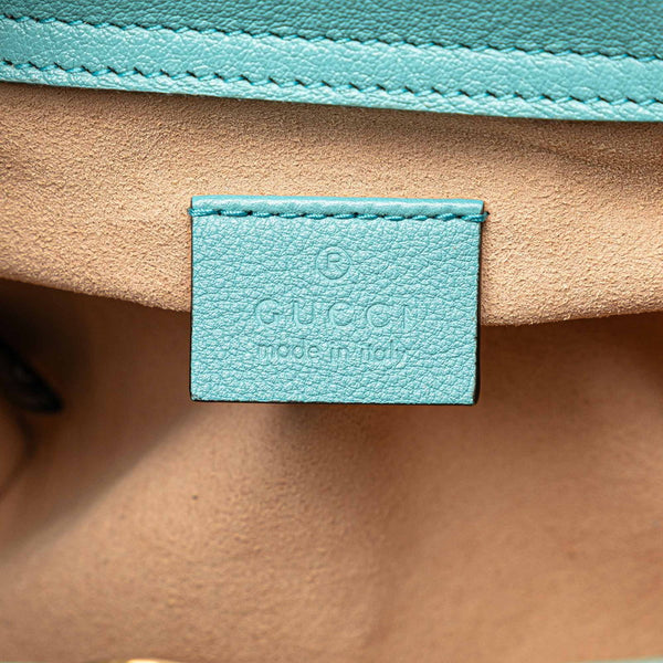 グッチ バンブー ダイアナ ミニ ハンドバッグ ショルダーバッグ 2WAY 655661 ライトブルー レザー レディース GUCCI 【中古】