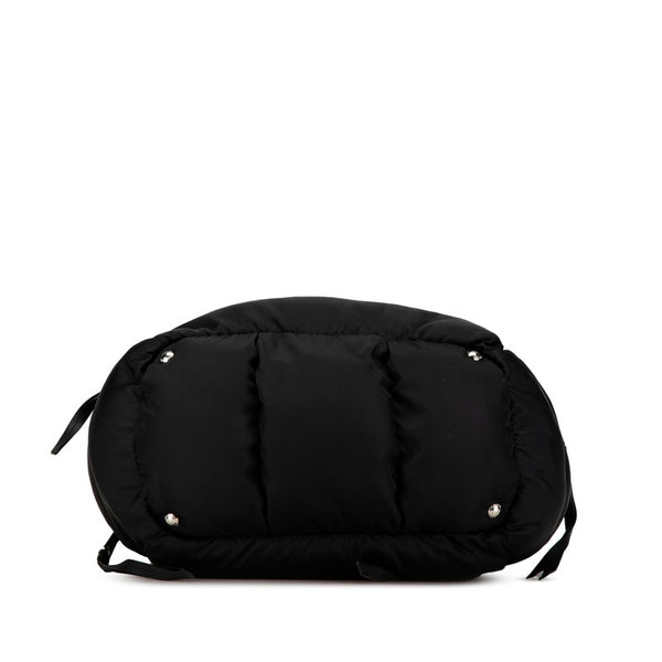 プラダ 三角ロゴプレート ボンバー トートバッグ ショルダーバッグ 2WAY ブラック ナイロン レザー レディース PRADA 【中古】
