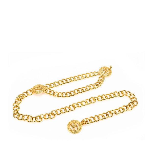 シャネル ヴィンテージ ココマーク チェーン ベルト ゴールド メッキ レディース CHANEL 【中古】