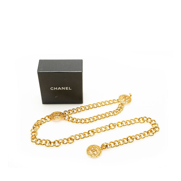 シャネル ヴィンテージ ココマーク チェーン ベルト ゴールド メッキ レディース CHANEL 【中古】