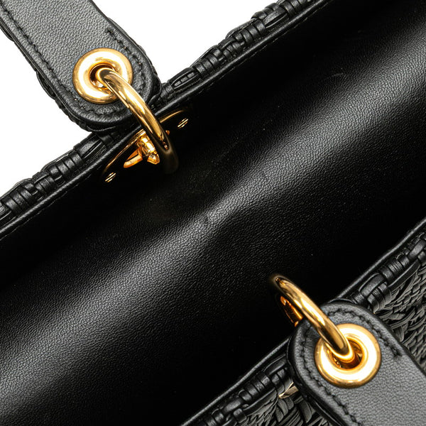 ディオール レディディオール ハンドバッグ ショルダーバッグ 2WAY ブラック レザー レディース Dior 【中古】