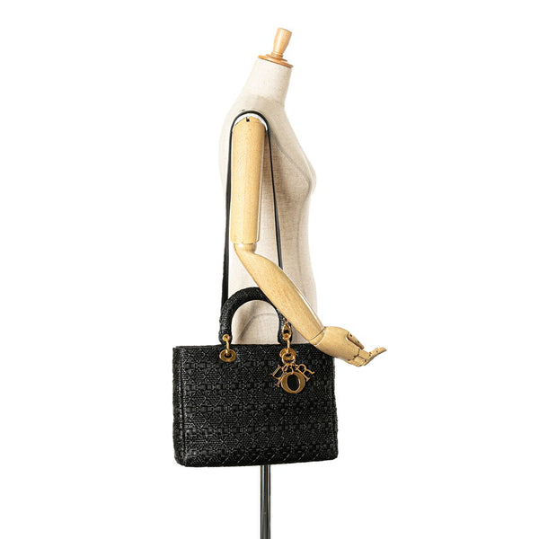 ディオール レディディオール ハンドバッグ ショルダーバッグ 2WAY ブラック レザー レディース Dior 【中古】