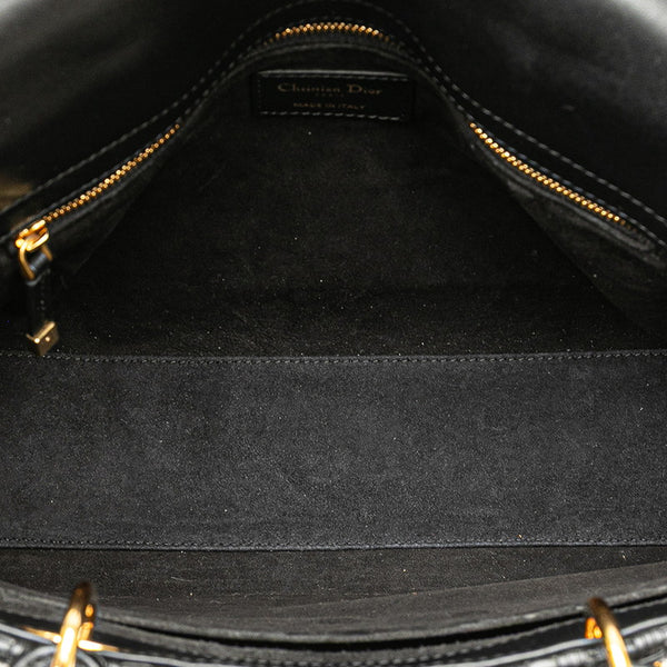 ディオール レディディオール ハンドバッグ ショルダーバッグ 2WAY ブラック レザー レディース Dior 【中古】