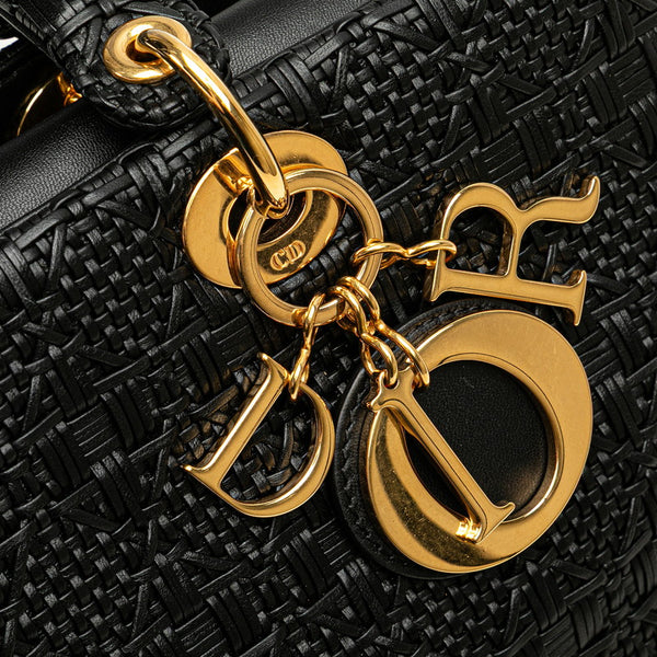 ディオール レディディオール ハンドバッグ ショルダーバッグ 2WAY ブラック レザー レディース Dior 【中古】