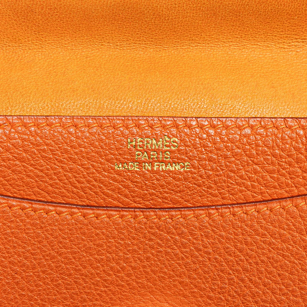 エルメス ドゴン コインケース オレンジ ゴールド トリヨンクレマンス レディース HERMES 【中古】