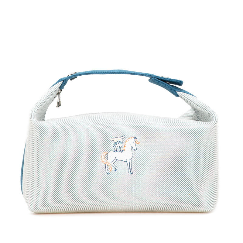 エルメス ブリッドアブラックGM ガブリオル ハンドバッグ ブルーナティエ トワルアッシュ レディース HERMES 【中古】