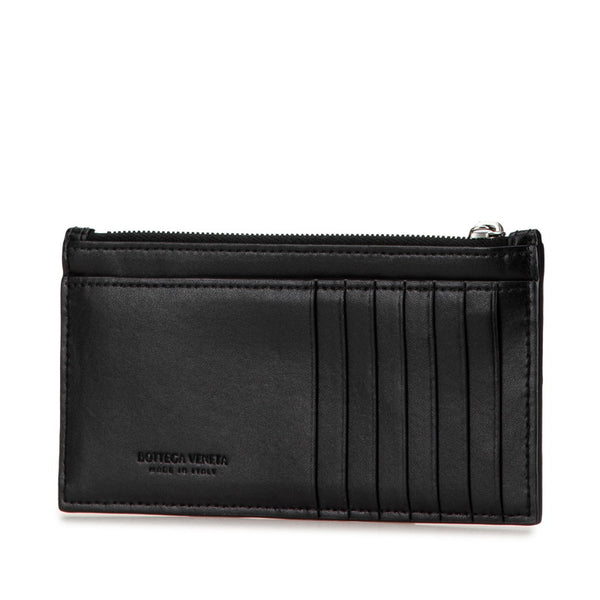 ボッテガヴェネタ イントレチャート カードケース コインケース 小銭入れ ブラック レザー レディース BOTTEGAVENETA 【中古】