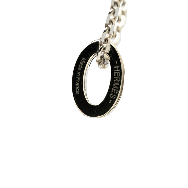 エルメス ミニポップアッシュH ネックレス シルバー ホワイト メタル レディース HERMES 【中古】