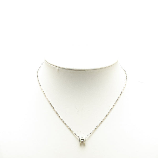 エルメス ミニポップアッシュH ネックレス シルバー ホワイト メタル レディース HERMES 【中古】