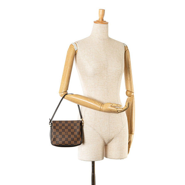 ルイ ヴィトン ダミエ トゥルース メイクアップ アクセサリーポーチ N51982 ブラウン PVC レザー レディース LOUIS VUITTON 【中古】