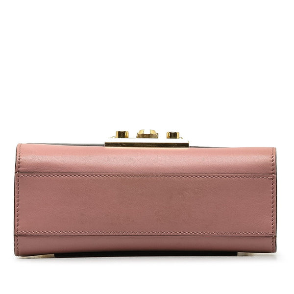 グッチ スモール パドロック チェーン ショルダーバッグ 409487 ピンク ゴールド レザー レディース GUCCI 【中古】