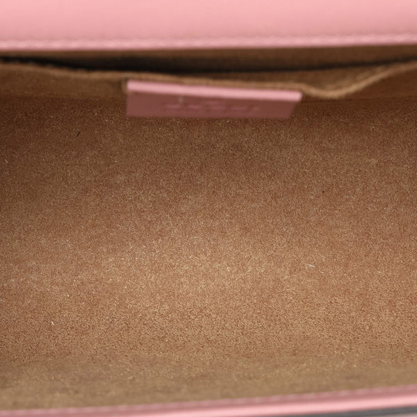 グッチ スモール パドロック チェーン ショルダーバッグ 409487 ピンク ゴールド レザー レディース GUCCI 【中古】