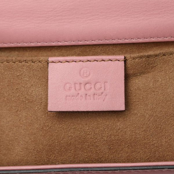 グッチ スモール パドロック チェーン ショルダーバッグ 409487 ピンク ゴールド レザー レディース GUCCI 【中古】