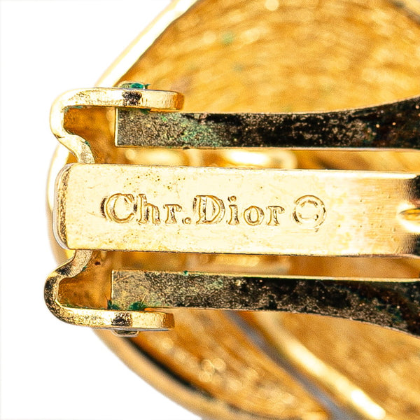 ディオール ラインストーン イヤリング ゴールド ブラック メッキ レディース Dior 【中古】