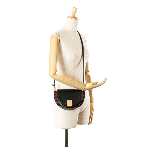 フェンディ ムーンライト ショルダーバッグ 8BT346 ブラック ブラウン レザー レディース FENDI 【中古】