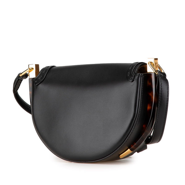 フェンディ ムーンライト ショルダーバッグ 8BT346 ブラック ブラウン レザー レディース FENDI 【中古】
