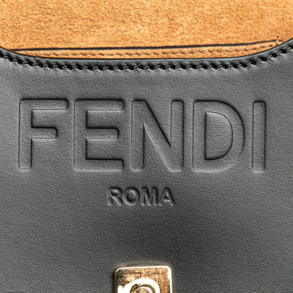 フェンディ ムーンライト ショルダーバッグ 8BT346 ブラック ブラウン レザー レディース FENDI 【中古】