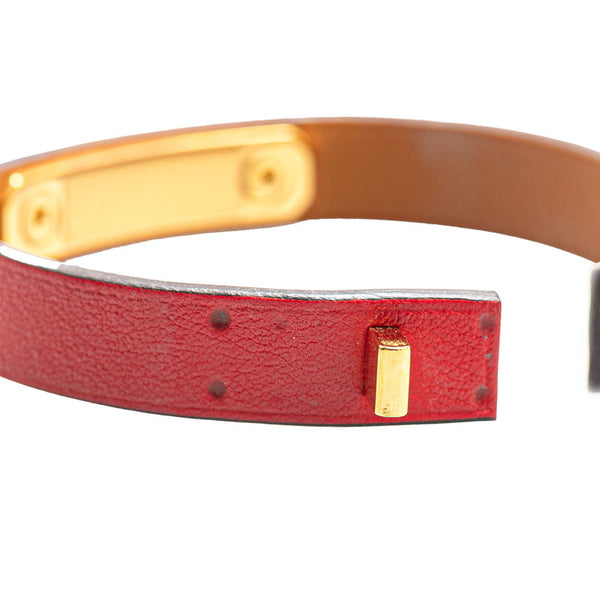 エルメス アスドゥクール T2 ブレスレット レッド スイフト メッキ レディース HERMES 【中古】