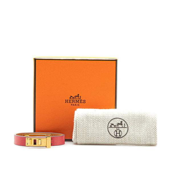 エルメス アスドゥクール T2 ブレスレット レッド スイフト メッキ レディース HERMES 【中古】