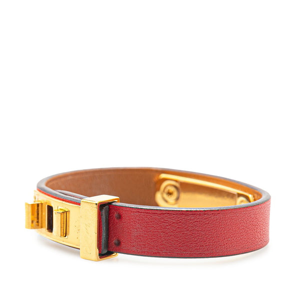 エルメス アスドゥクール T2 ブレスレット レッド スイフト メッキ レディース HERMES 【中古】