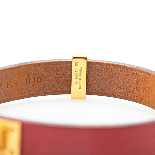 エルメス アスドゥクール T2 ブレスレット レッド スイフト メッキ レディース HERMES 【中古】