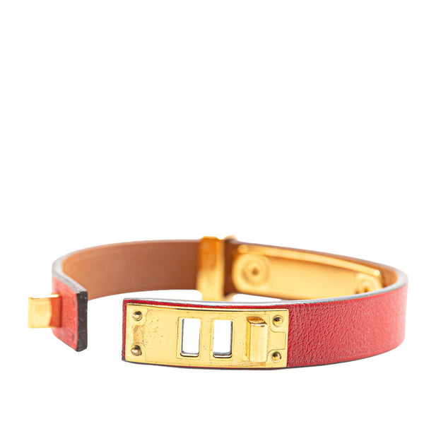 エルメス アスドゥクール T2 ブレスレット レッド スイフト メッキ レディース HERMES 【中古】