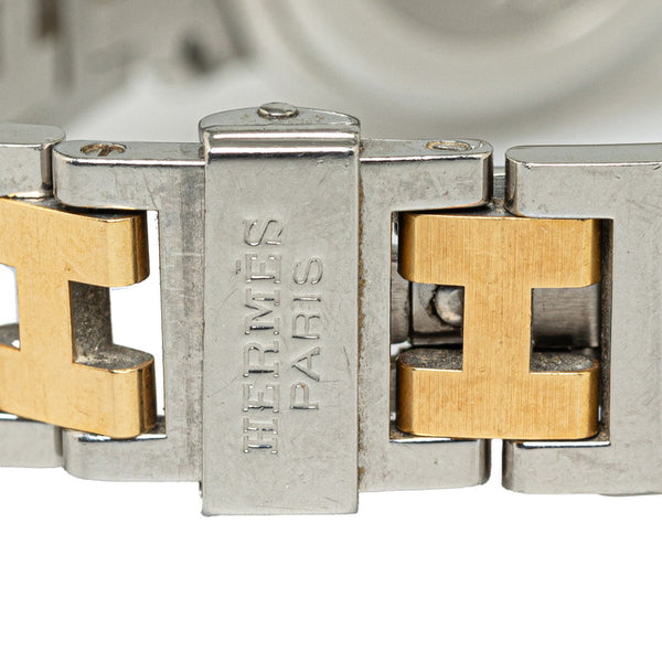 エルメス クリッパー 腕時計 CL4.220 クオーツ ホワイト文字盤 ステンレススチール メッキ レディース HERMES 【中古】