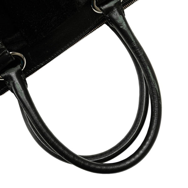 セリーヌ マカダム トリオンフ ハンドバッグ ショルダーバッグ 2WAY ブラック レザー ハラコ レディース CELINE 【中古】
