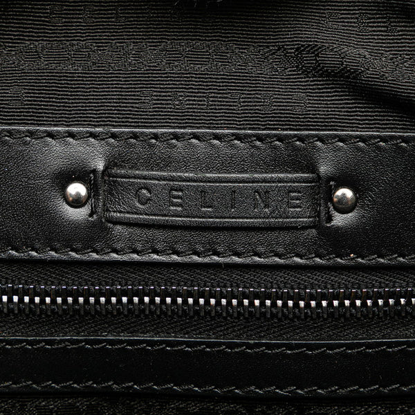 セリーヌ マカダム トリオンフ ハンドバッグ ショルダーバッグ 2WAY ブラック レザー ハラコ レディース CELINE 【中古】
