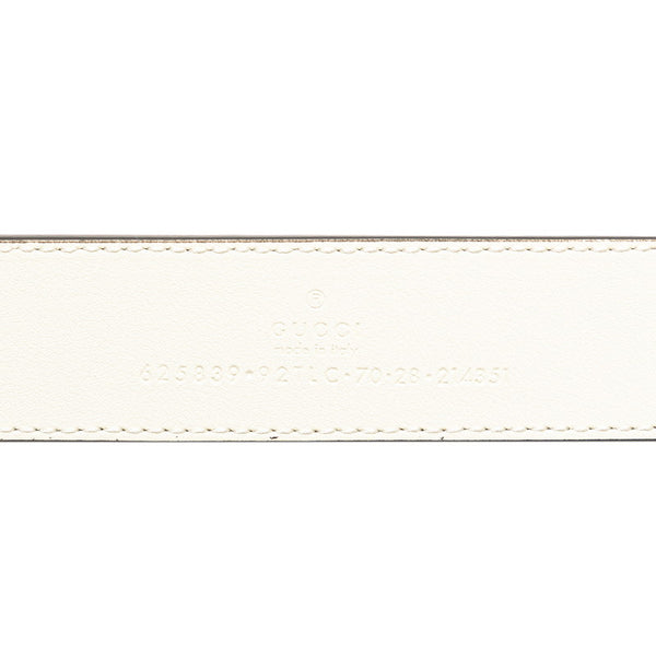 グッチ GGスプリーム ベルト 625839 ベージュ ホワイト レザー レディース GUCCI 【中古】