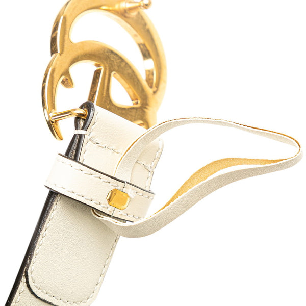 グッチ GGスプリーム ベルト 625839 ベージュ ホワイト レザー レディース GUCCI 【中古】