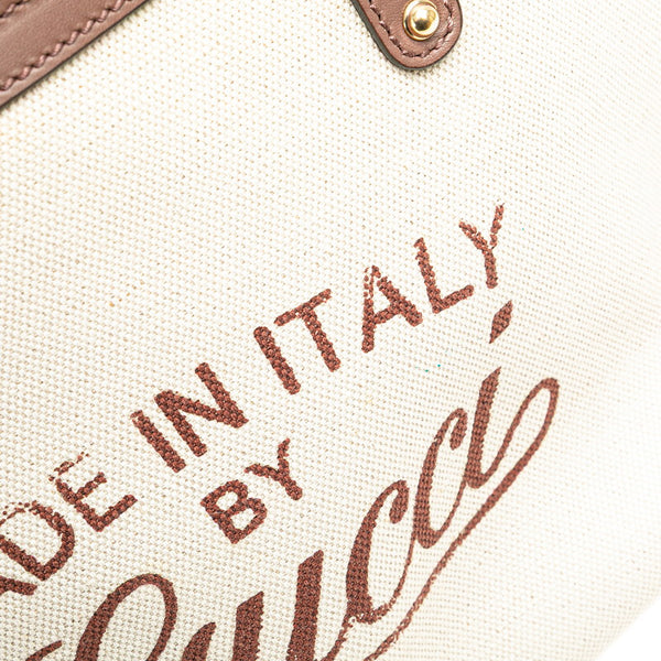 グッチ グッチクラフト ハンドバッグ トートバッグ 269878 ベージュ ブラウン キャンバス レザー レディース GUCCI 【中古】