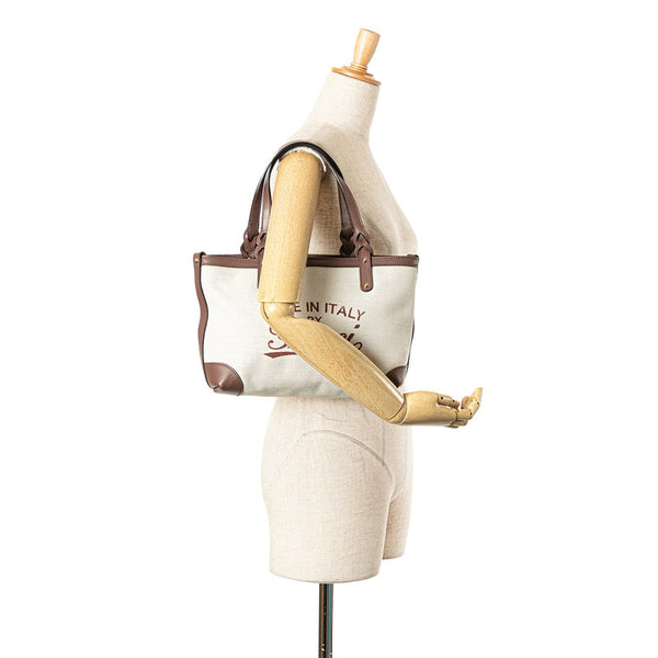 グッチ グッチクラフト ハンドバッグ トートバッグ 269878 ベージュ ブラウン キャンバス レザー レディース GUCCI 【中古】